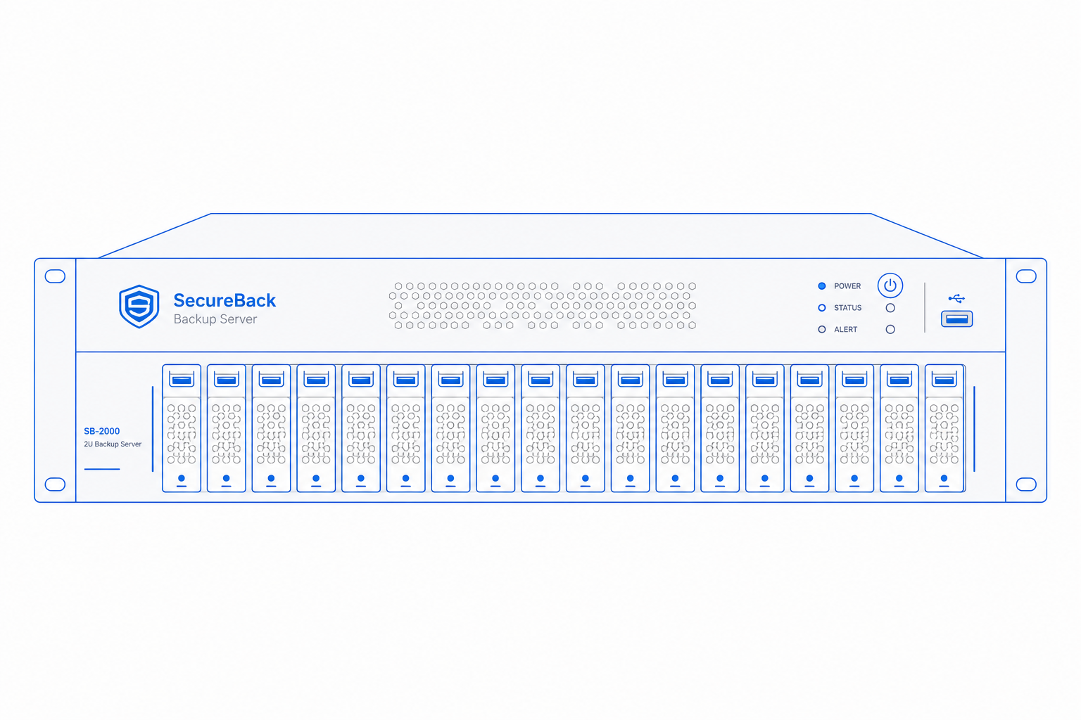 1U Backup Server product illustration for the CloudIP backup servers and nas catalog.